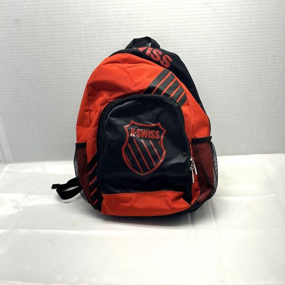 K Swiss Red & Black Backpack Classic Look Medium Size 15" x 17" Several Pockets - Picture 1 of 13